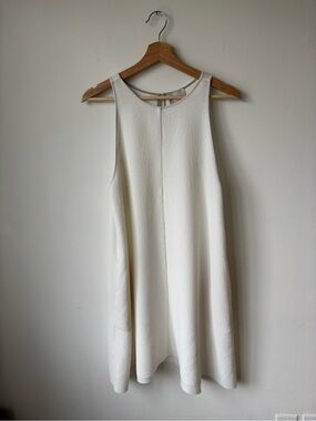 Wilfred White Textured Sleeveless Mini Dress
